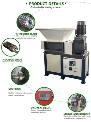 FANTE Heavy Duty Small Double Shaft Shredder for Wood Processing Including Plywood Packing Crates and Hardwood Trims