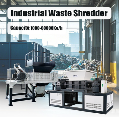Heavy Duty Double Rotor Industrial Shredder for Textile Waste Cotton Cloth Fiber Recycling Production Line