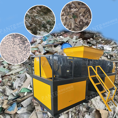 Heavy Duty Double Rotor Industrial Shredder for Textile Waste Cotton Cloth Fiber Recycling Production Line