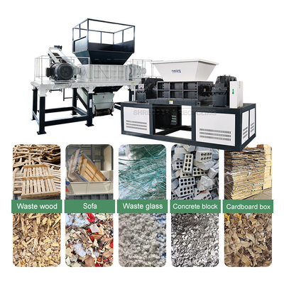 CE Certified Industrial Grade Two Shaft Shredder for Municipal Solid Waste Commercial Waste Hospital Waste