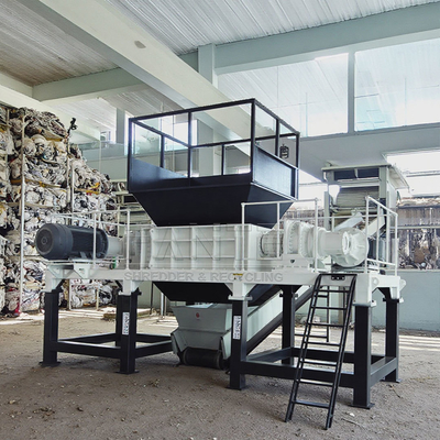 CE Certified Double Shaft Shredder Machine for Construction Demolition Waste Concrete Wood Metals