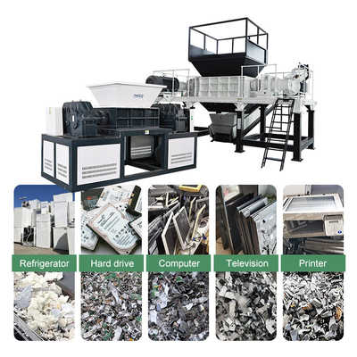 Double Shaft Shredder for Phones Computers Routers Printer Shells and Mixed Electronic Waste