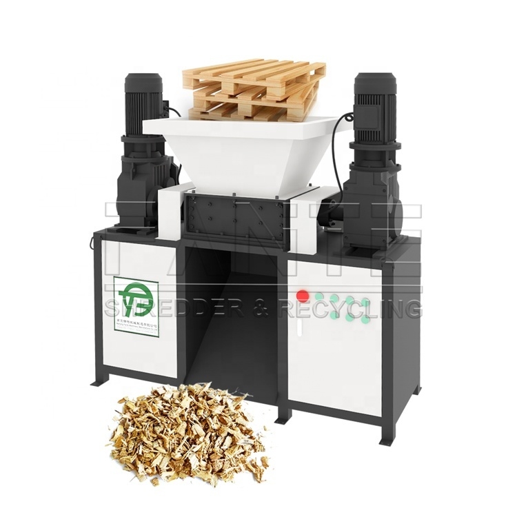 FANTE Heavy Duty Small Double Shaft Shredder for Wood Processing Including Plywood Packing Crates and Hardwood Trims