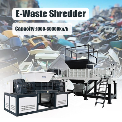 Double Shaft E Waste Shredder for Circuit Boards USB Devices Phones Cables and Computer Components